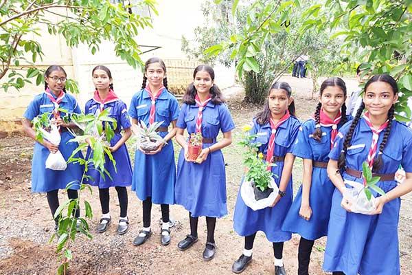 Saturday Activity -Plantation by Scout and Guide students.
